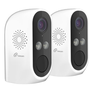 Loocam 2 PCS 1080p WiFi Rechargeable Battery-Powered Security Camera