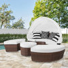 Wicker Outdoor Daybed 5-piece Sectional Sofa Set, White