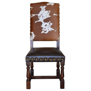 Mesquite Ranch Leather And Faux Cowhide Armchair Traditional