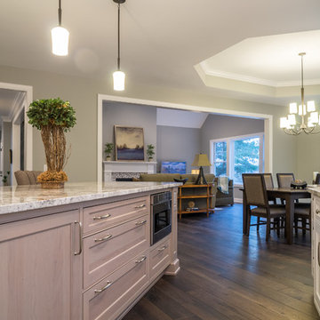 Modern Home with Wide Plank Dark Brown Hickory Hardwood Flooring