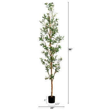 8ft. Artificial Olive Tree With Natural Trunk