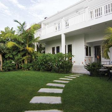 A tropical garden landscape introducing flow
