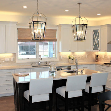Starmark Kitchen/ Dry Bar in Maple Stratford Dove & Hickory Mocha w/ Ebony Glaz