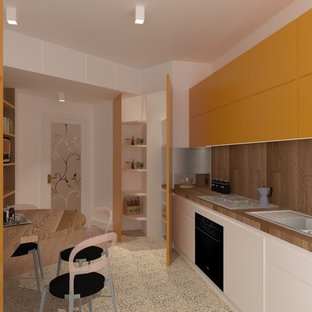 Modern kitchen pantry ideas - Kitchen pantry - modern porcelain floor kitchen pantry idea in Milan