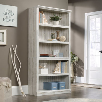 Sauder Select Engineered Wood 5-Shelf Bookcase in White Plank