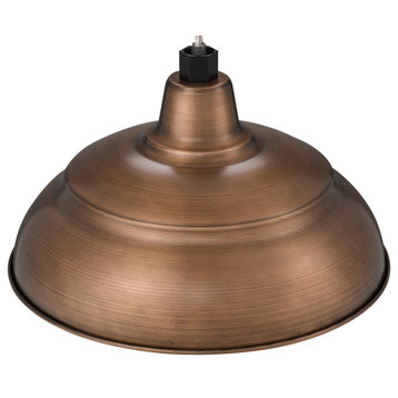 R Series Collection 1-Light 14" RLM Warehouse Shade, Natural Copper