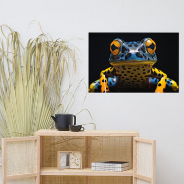 Frog Painting: A Glimpse of the Exotic Poison Dart Frog Close-up Photorealism