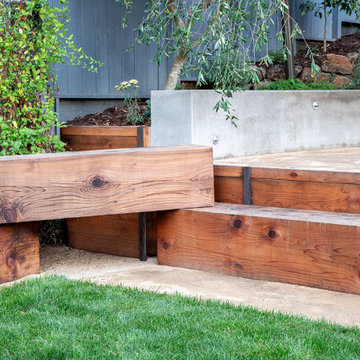Wood timbers for seating and climbing