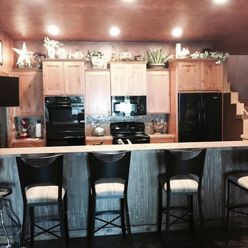 Kennewick Southwest Rustic Contemporary Basement Entertainment Kitchen