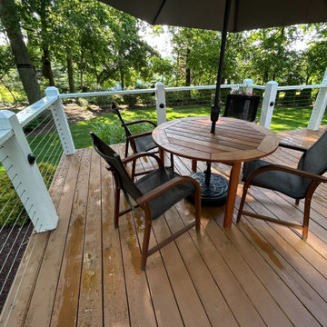 Wood Deck with Stainless Steel Cable Railing