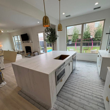 Bianco Rhino Marble Kitchen Project