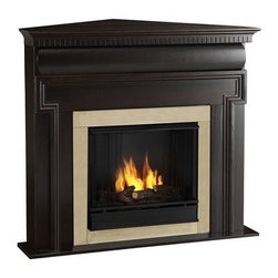 Real Flame Dark Walnut Mt. Vernon Corner Gel Fireplace - Indoor Fireplaces