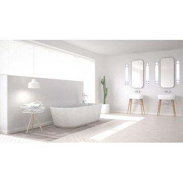 Elegant Lighting LDVL4001 1 Light 36"W Integrated LED Bathroom - White / Nickel