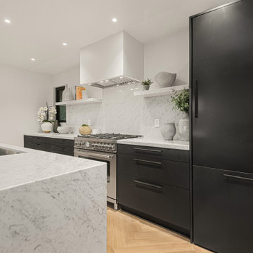 After - Panelled Refrigerator Column in Matching Black