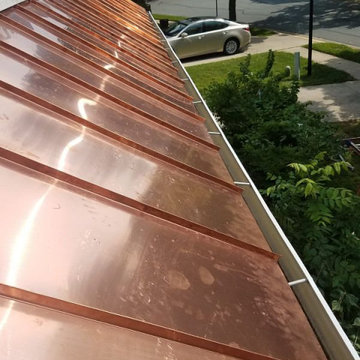 Standing seam copper roof