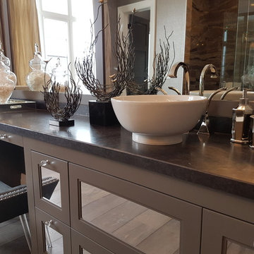 Master Ensuite with Antique Brown Leathered Countertops