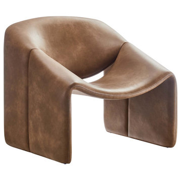 Vivi Vegan Leather Accent Chair - Brown