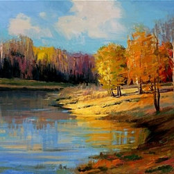 Evening Pond by A. Pell - Artwork