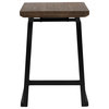 LumiSource Geo Counter Stool, Black With Brown Wood Seat, Set of 2