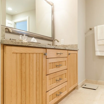 Natural Wood Bathroom Vanity with Granite Countertop – Beverly MA