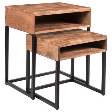 Baker's Natural and Black Set of 2 Nesting Tables