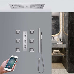 Phone Controlled Led Musical Shower System, Style D - Phone Control Light - Showerheads And Body Sprays