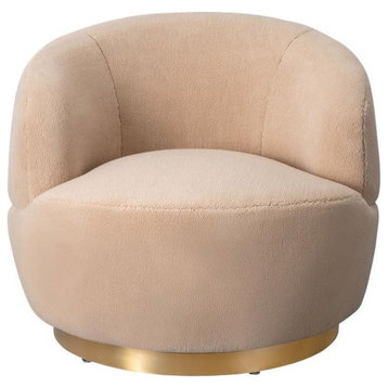 Tessa Faux Lamb Wool Swivel Chair