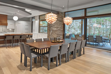 Photo of a contemporary dining room in Edmonton.