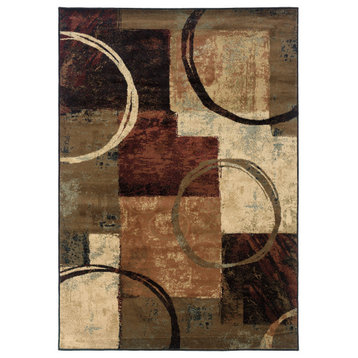 Oriental Weavers Hudson Brown/Black Abstract Indoor Area Rug 3'10"X5'5"