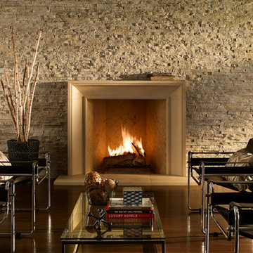 Contemporary Stone Fireplace