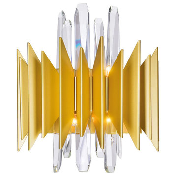 Cityscape 5 Light Wall Sconce With Satin Gold Finish