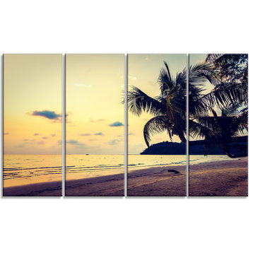 "Silhouette Coconut Tree" Canvas Print, 4 Panels