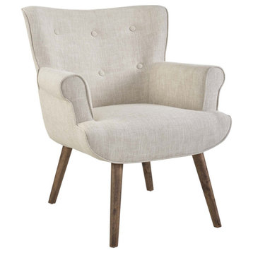Andrea Beige Upholstered Armchair