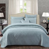 Seafoam Blue Diamond Pastel Cotton Bedspread Set, Full