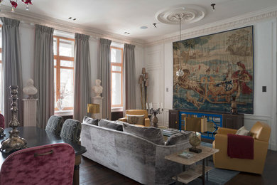 Inspiration for a transitional living room remodel in Moscow