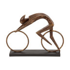 Brown Polystone Industrial Sculpture Bicycle 58265