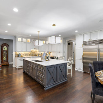 Showplace Chateau Kitchen in White Dove and Cherry Thunder with Ebony glaze