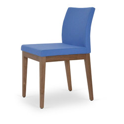 ARIA WOOD- SKY BLUE CAMIRA WOOL - Dining Chairs