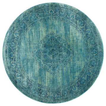 Safavieh Vintage Vtg112-2220 Rug, Turquoise/Multi, 8'0"x8'0" Round