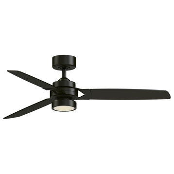 Amped 52" Indoor Ceiling Fan With Black Blades and LED Light Kit Black