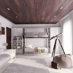 Pensiero T - Twin Wall Bunk Bed with Table - Murphy Beds