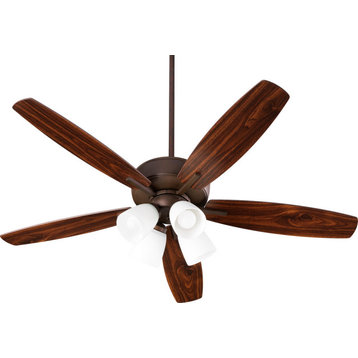 Breeze Quorum Home Collection Ceiling Fan, Oiled Bronze, Dark Oak, Walnut Blades
