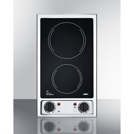 12" Wide 115V 2-Burner Radiant Cooktop