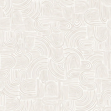 Swell Peel and Stick Wallpaper, 28 SQ.FT., Beige