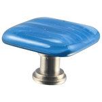 Glass Storm Studios - Steel Blue Handmade Glass, Knob - Swirling clouds against a steel blue background. All our products are handmade to order. Variations in color and pattern are part of their charm. Important: Do not use an electric drill or electric screwdriver.