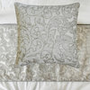 Silver Jacquard Queen 74"x18" Bed Runner WITH One Pillow Cover- Ethereal Silver