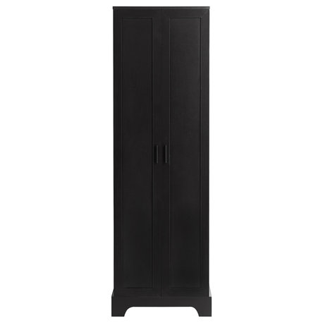 GDF Studio 23"W Bathroom Storage Cabinet, Adjustable Shelves & Two Doors, Black