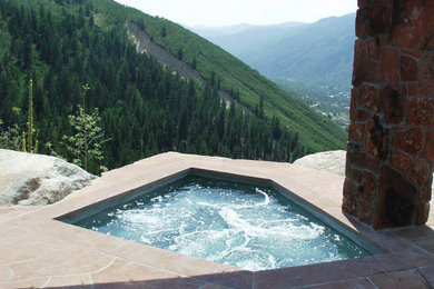 Pool - rustic pool idea in Denver