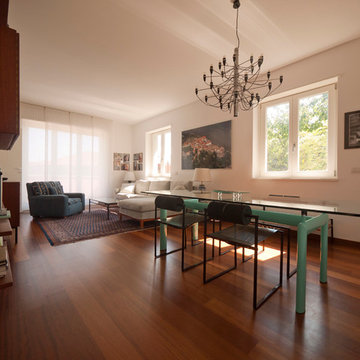 An eclectic  family room