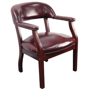 Scranton & Co Luxurious Conference Guest Chair in Burgundy